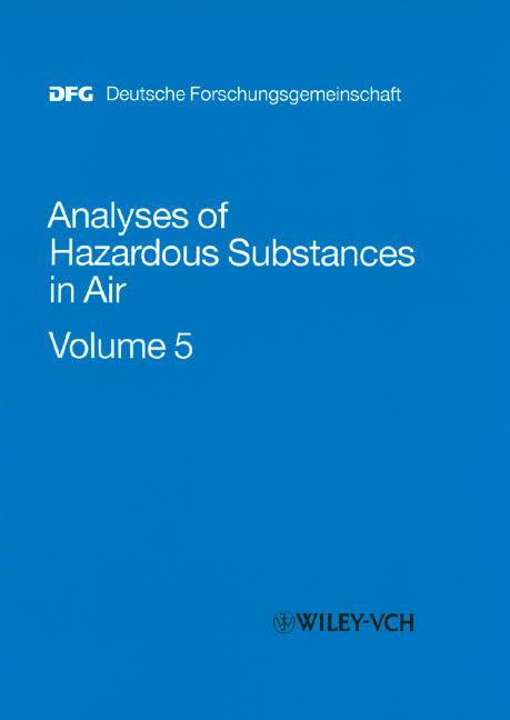 "The MAK-Collection for Occupational Health and Safety. Part III: Air Monitoring Methods (DFG). (was ""Analyses of Hazardous Substances in Air"" until Vol. 8)" - 