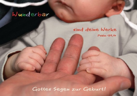 Faltkarte "Wunderbar sind deine Werke..." - 5 St&uuml;ck