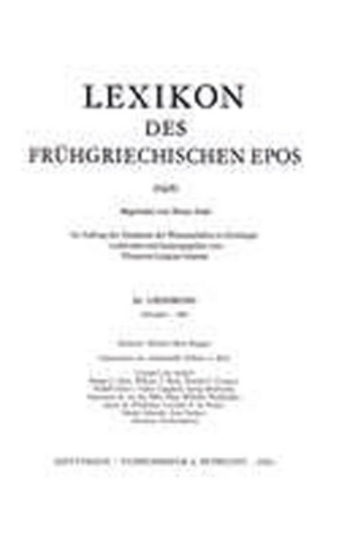 Lexikon des fr&uuml;hgriechischen Epos Lfg. 20 - 