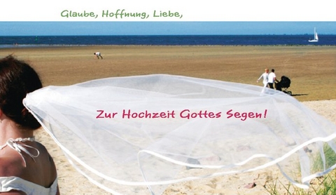Faltkarte "Zur Hochzeit Gottes Segen! Glaube, Liebe..." - 5 St&uuml;ck