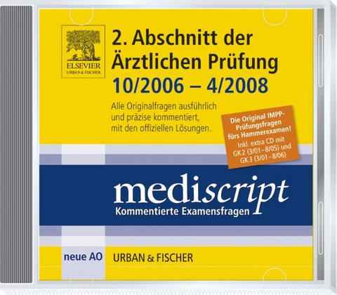 Mediscript 2. Abschnitt der &Auml;rztlichen Pr&uuml;fung CD-ROM, Hammerexamen 10/06-4/08, inkl. GK2 (3/01-8/05) und GK3 (3/01 - 8/06) - Gisela Liebhaber