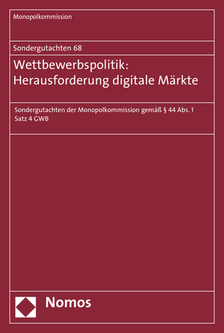 Sondergutachten 68: Wettbewerbspolitik: Herausforderung digitale Märkte