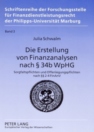 Die Erstellung von Finanzanalysen nach § 34b WpHG