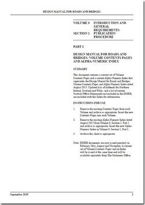 Design manual for roads and bridges