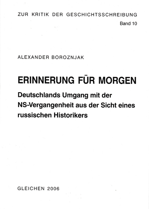 Erinnerung f&uuml;r Morgen - Alexander Boroznjak