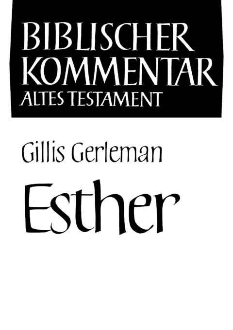 Esther - Gillis Gerleman
