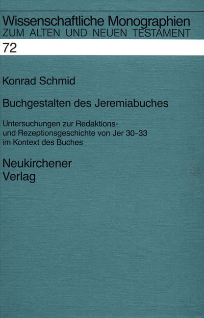 Buchgestalten des Jeremiabuches - Konrad Schmid