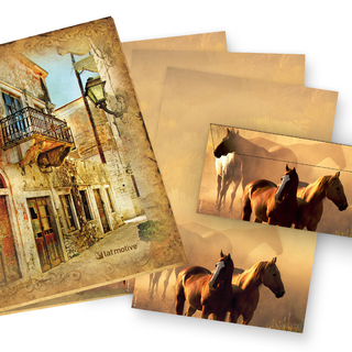 Mappe mit Pferde Motivpapier Set (25 Sets inkl. Kuverts)