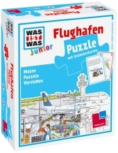 Flughafen. Puzzle mit Entdeckerkarten