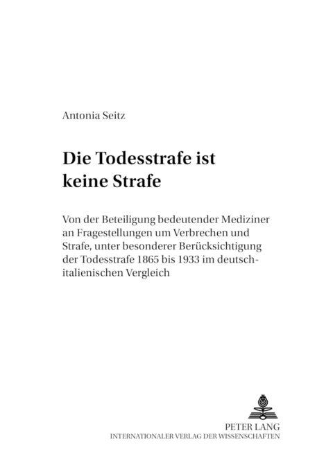 &laquo;Die Todesstrafe ist keine Strafe&raquo; - Antonia Seitz