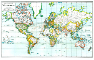 Hist. Karte: NEUE GROSSE WELTKARTE 1940 [gerollt]