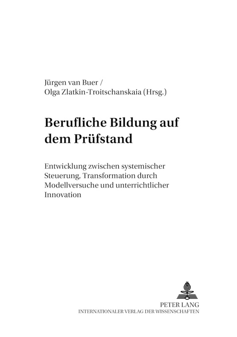 Berufliche Bildung auf dem Pruefstand - 