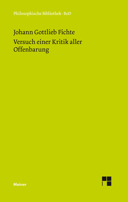 Versuch einer Kritik aller Offenbarung (1792) - Johann Gottlieb Fichte