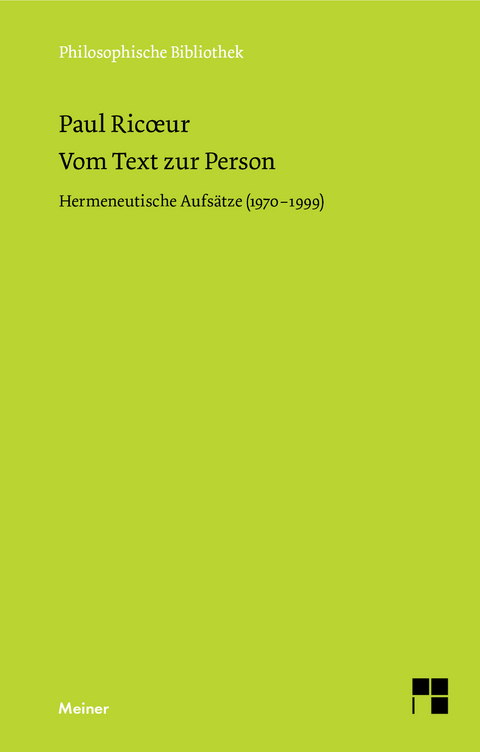 Vom Text zur Person - Paul Ricoeur
