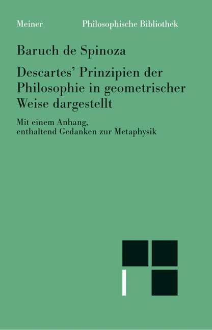 Descartes&rsquo; Prinzipien der Philosophie - Baruch De Spinoza