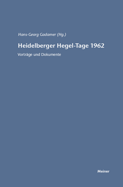 Heidelberger Hegel-Tage 1962 - 