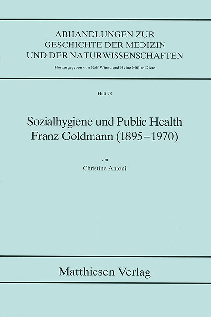 Sozialhygiene und Public Health - Christine Antoni