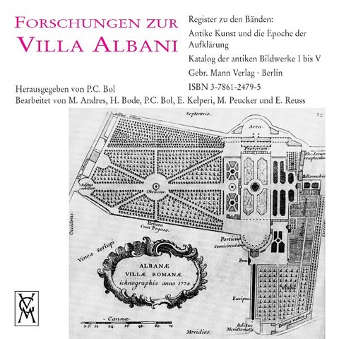 Register zu den B&auml;nden: Antike Kunst und die Epoche der Aufkl&auml;rung, Katalog der antiken Bildwerke I bis V - 