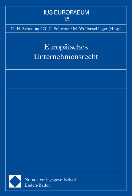 Europ&auml;isches Unternehmensrecht - 