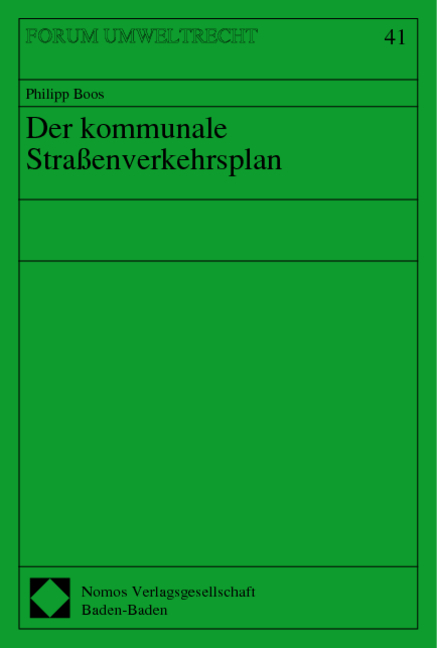 Der kommunale Stra&szlig;enverkehrsplan
