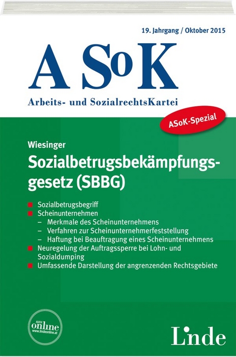 ASoK-Spezial Sozialbetrugsbek&auml;mpfungsgesetz (SBBG) - Christoph Wiesinger