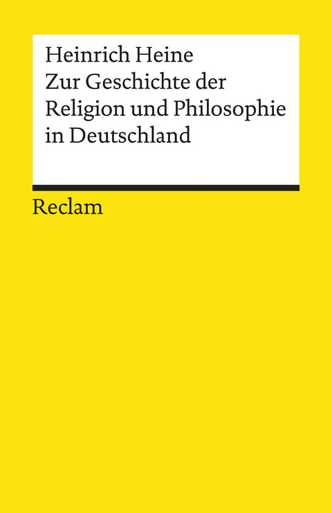 Zur Geschichte der Religion und Philosphie in Deutschland - Heinrich Heine