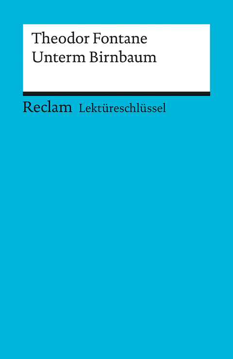 Lekt&uuml;reschl&uuml;ssel zu Theodor Fontane: Unterm Birnbaum - Michael Bohrmann