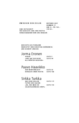 Zwischen den Zeilen / Finnische Lyrik