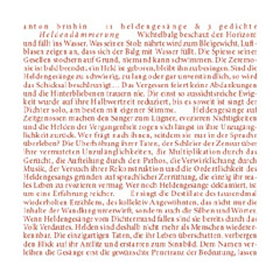 11 heldenges&auml;nge & 3 gedichte - Anton Bruhin