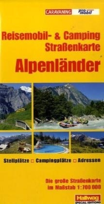 Reisemobil- & Camping-Stra&szlig;enkarte Alpenl&auml;nder