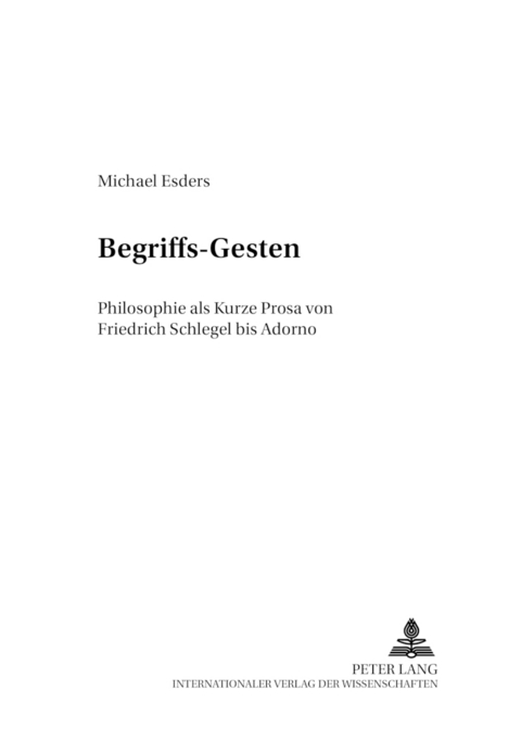 Begriffs-Gesten - Michael Esders