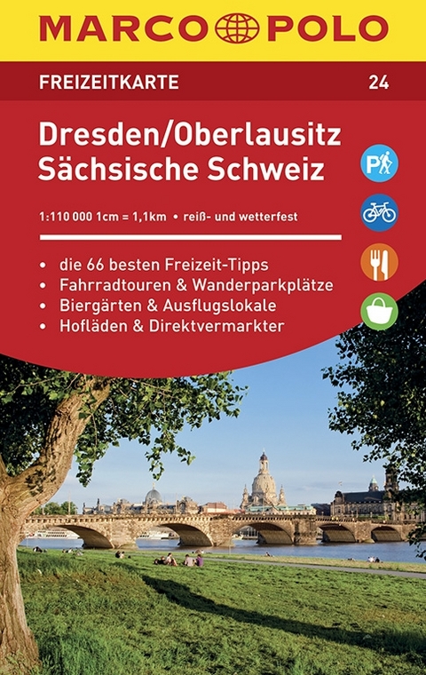 MARCO POLO Freizeitkarte Dresden, Oberlausitz, S&auml;chsische Schweiz 1:110 000