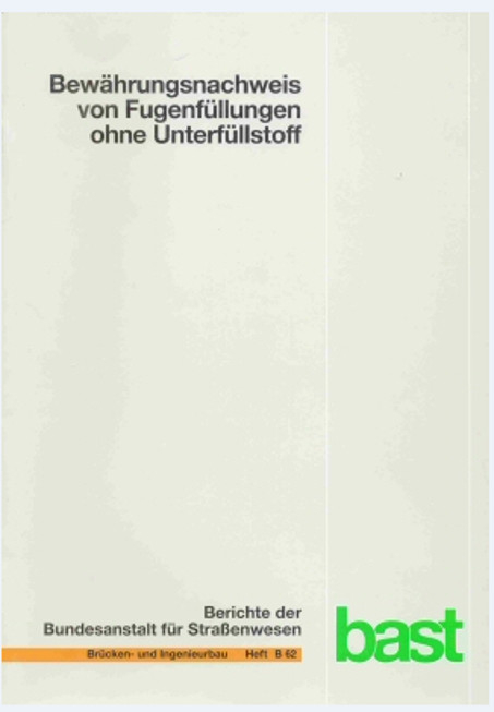 Bew&auml;hrungsnachweis von Fugenf&uuml;llungen ohne Unterf&uuml;llstoff - Manfred Eilers