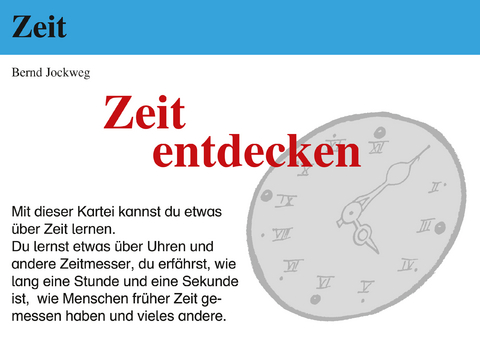 Gr&ouml;&szlig;en-Kartei: Zeit entdecken (3. und 4. Schuljahr) - Bernd Jockweg