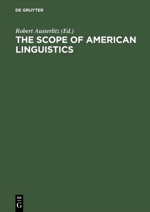 The Scope of American Linguistics - 