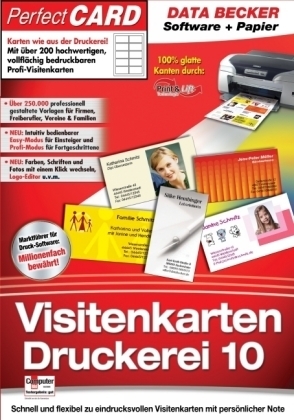 Visitenkarten-Druckerei 10, 1 CD-ROM m. Papier