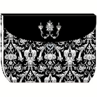 Kleines Einschreibbuch Handtasche: Silber-schwarzes Ornament