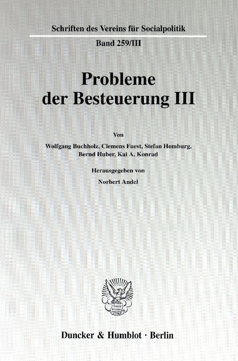 Probleme der Besteuerung III. - 