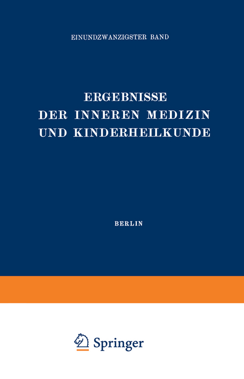 Ergebnisse der Inneren Medizin und Kinderheilkunde - L. Langstein, Erich Meyer, A. Schittenhelm, Th. Brugsch