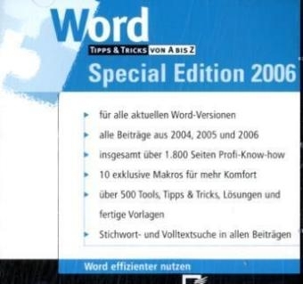 Word Tipps und Tricks von A bis Z Special Edition 2006 - Markus Hahner, Thomas Tai