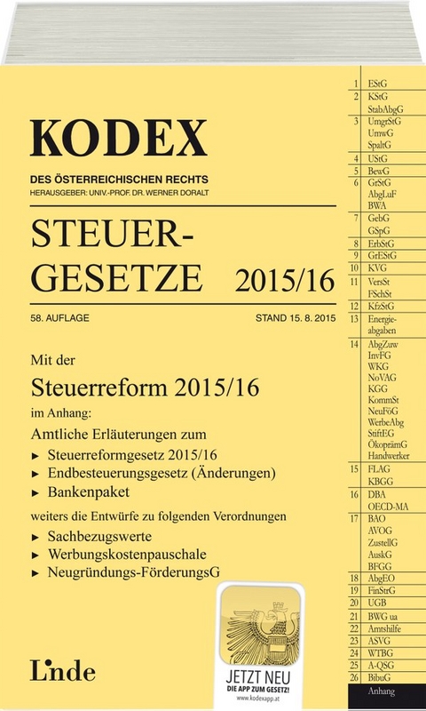 KODEX Steuergesetze 2015/16 - Roland Grabner, Christoph Ritz