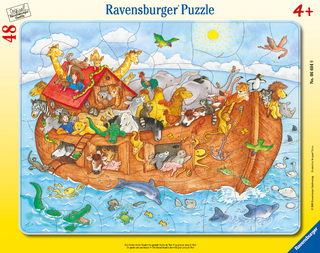 Ravensburger Kinderpuzzle - 06604 Die große Arche Noah - Rahmenpuzzle für Kinder ab 4 Jahren, mit 48 Teilen