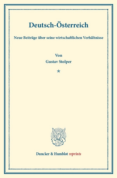 Deutsch-&Ouml;sterreich. - 