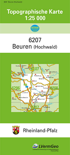 TK25 6207 Beuren (Hochwald) -  Landesamt f&uuml;r Vermessung und Geobasisinformation Rheinland-Pfalz