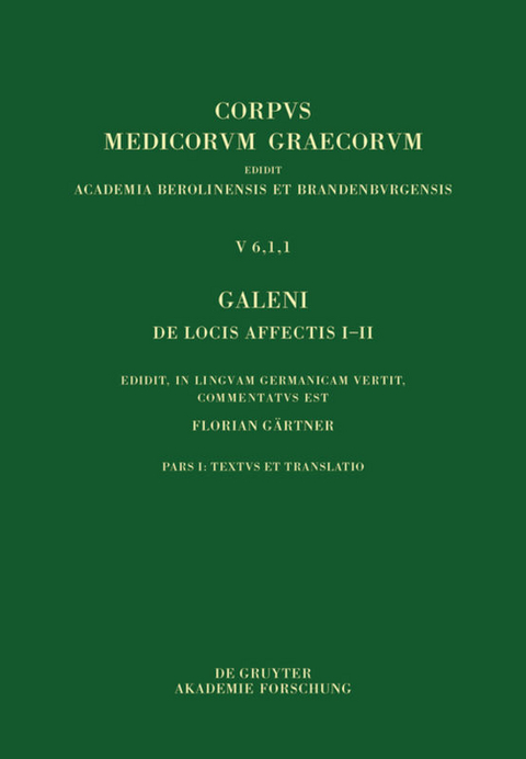 Galeni De locis affectis I&ndash;II - 