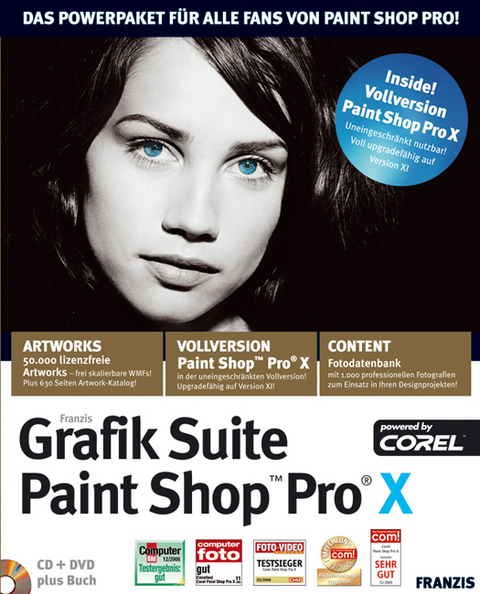 Franzis Grafik Suite Paint Shop Pro X, 2 CD-ROMs u. Buch