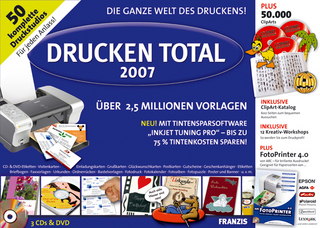Drucken Total 2007, 3 CD-ROMs, 1 DVD-ROM u. Clipart-Katalog
