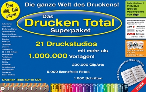 Das Drucken Total Superpaket, 10 CD-ROMs