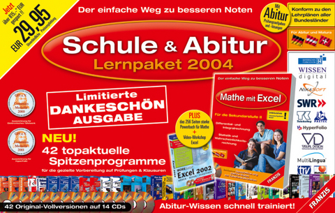 Schule & Abitur, Lernpaket 2004, Limitierte Dankeschön-Ausgabe, 14 CD-ROMs