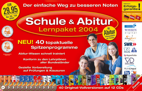 Schule & Abitur, Lernpaket 2004, 12 CD-ROMs